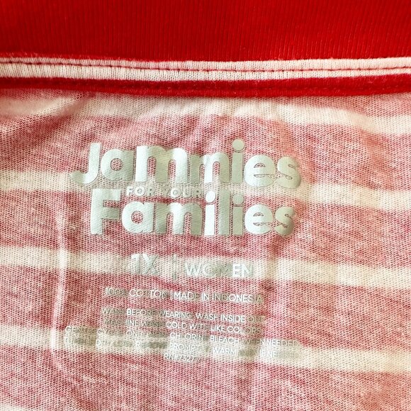 Jammies for your Families Women Stripe Red & White Set of Pajamas Size 1X, Used - Picture 4 of 5